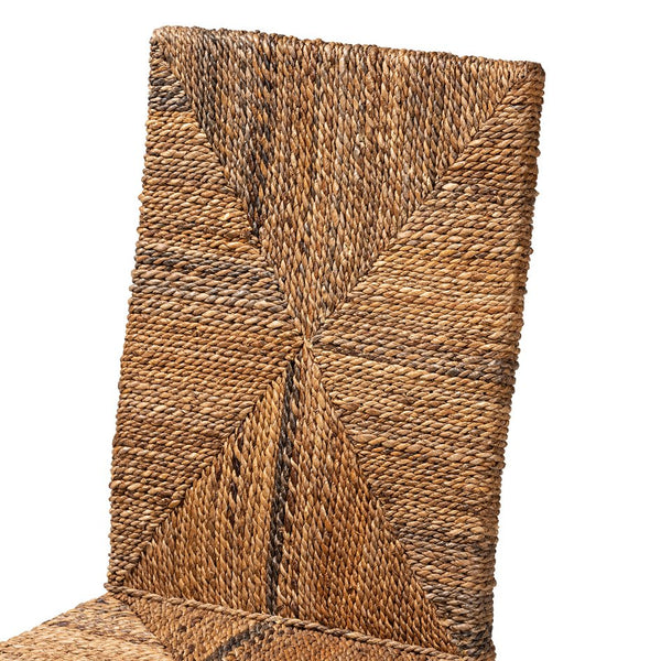 English Elm Modern Seagrass Woven Acacia Wood Dining Chair Set Bohemian Organic Style B2750P467655