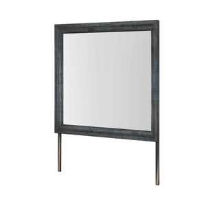 English Elm Mario Gray Large Mirror for Dresser - Contemporary Solid Wood & MDF Frame, Sleek Sturdy Construction B201P410121