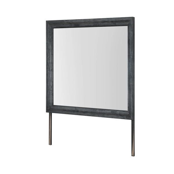English Elm Mario Gray Large Mirror for Dresser - Contemporary Solid Wood & MDF Frame, Sleek Sturdy Construction B201P410121