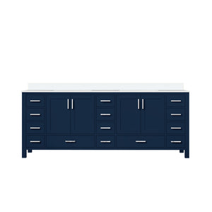 English Elm Navy Blue Double Bath Vanity 84" W X 22" D With Cultured Marble Top & Ample Storage Solutions B2731P259166