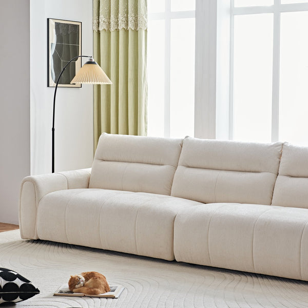 English Elm Premium Chenille High-back Sofa Solid Hardwood Frame Ergonomic Seat for Spacious Living Beige W1765S00137