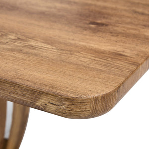 English Elm Modern Wood Grain Mdf Dining Table with Steel Accent Legs for Kitchen or Office W1512S00193