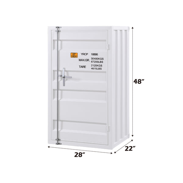 English Elm Cargo Industrial White Finish Chest with 5 Compartments, 4 Adjustable Shelves & Full-Length Lock, Metal Storage Robustly Built B2726P256349