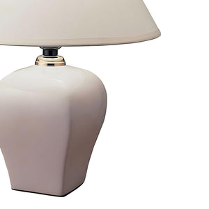 English Elm 13" Elegant Ivory Ceramic Table Lamp With Linen Shade – Perfect For Bedside Or Living Room Decor B072116107