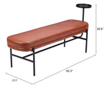 Ploce Bench Brown 110180 Zuo Modern