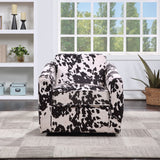 OSP Home Furnishings Cassie Swivel Arm Chair Black Cow