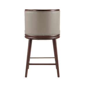 English Elm Evalyn Taupe Leatherette Counter Stool with Beech Legs, Upholstered Foam Seat, Walnut Frame, Footrest, Commercial Grade - Fully Assembled B365P398033