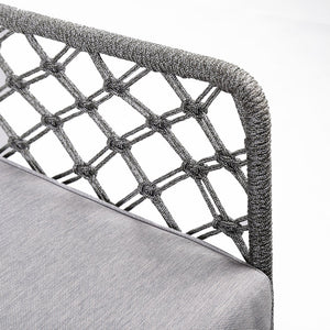 English Elm Marco Rope Weave Steel Lounge Chair Handcrafted for Outdoor Patio or Living Room B2736P464888
