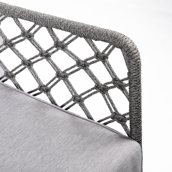 English Elm Marco Rope Weave Steel Lounge Chair Handcrafted for Outdoor Patio or Living Room B2736P464888