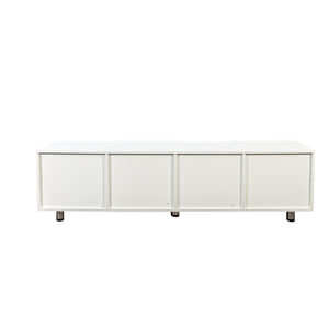 English Elm Tv Stand For 65+ Inch Tvs - Modern White Entertainment Center With Storage & Stylish Metal Legs W331S00184-GIGA