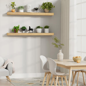 English Elm Fireplace Mantel, 60" Rustic Floating Shelf With Durable Resin Caps, Perfect For Home Decor & Display T3210P391497