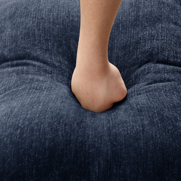 English Elm Elegant Mid Century Large Two-Seater Modular L-Shaped Sofa With Removable Skirts & Versatile Ottoman W3041S00346