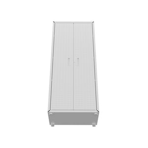 English Elm Rolling Metal Garage Cabinet with Locking Doors Diamond Texture Industrial Storage White B365P398228