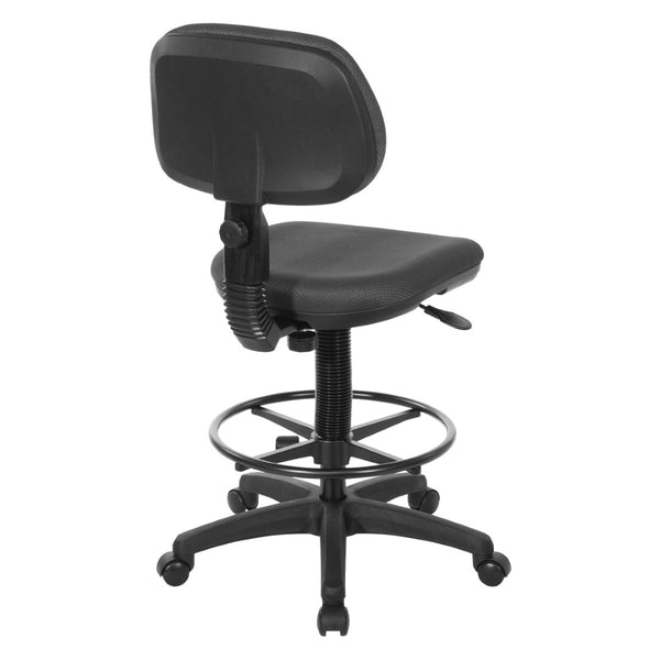 OSP Home Furnishings Sculptured Ergonomic Drafting Chair with Adjustable Footrest for Counter Height Workstations Shale DC517-295