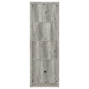 English Elm Conifer Slim Grey Driftwood Media Tower with 3 Shelves, Corner Space-Saving Storage & Weathered Finish B062P375402