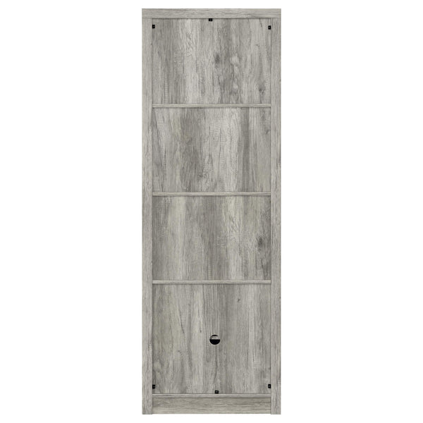 English Elm Conifer Slim Grey Driftwood Media Tower with 3 Shelves, Corner Space-Saving Storage & Weathered Finish B062P375402