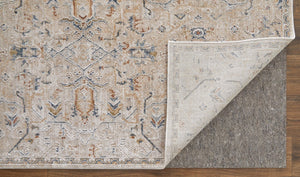Feizy Rugs Pasha Global Charm Rug – Vibrant Machine-made Polyester, Pet-friendly, Low Pile For Any Space Taupe,Ivory,Blue Polyester Pas39m6fbgebluf05