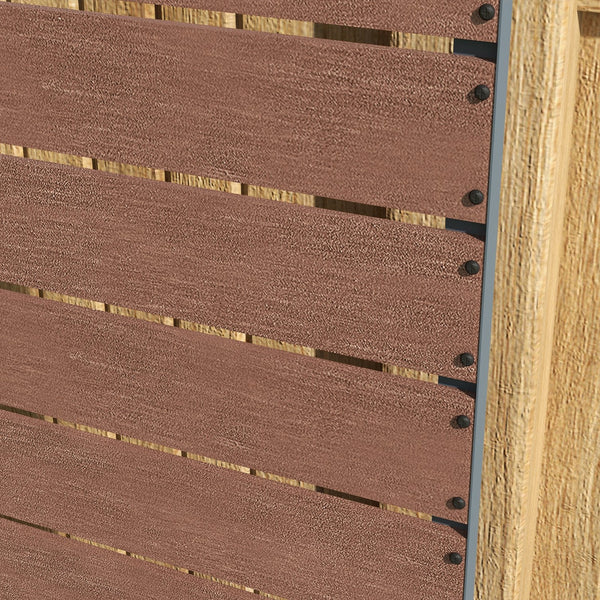 English Elm Outsunny Raised Planter Box with Vertical Trellis Composite Wood Outdoor Patio Garden Brown W2225P174394