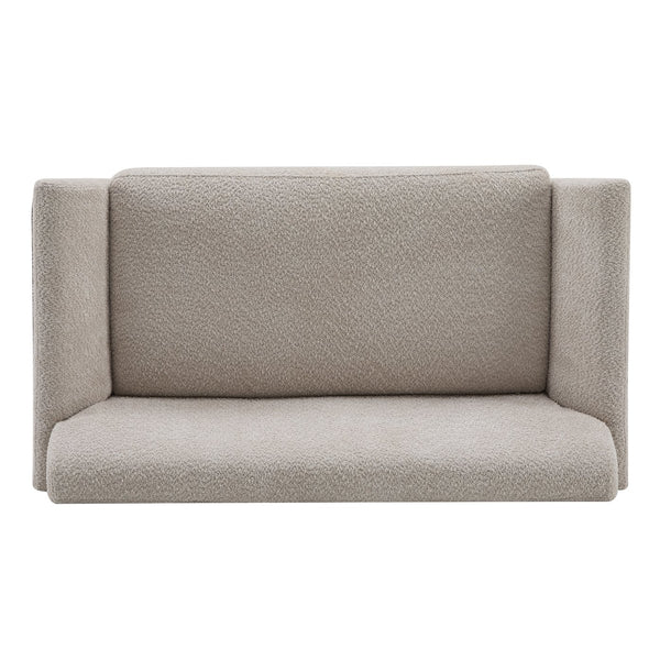 English Elm Christopher Knight Home® - Boucle Mid-Century Flared Arms Loveseat with Elm Legs — Plush Bouclé Upholstery, Cozy Modern Accent (57.5") Almond,Walnut N771P294675V