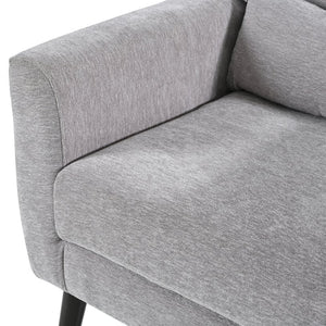 English Elm Modern Accent Chair with Ergonomic Chenille Upholstery, Padded Foam Seat and Solid Wood Legs, Stylish Lounge Seating for Living Room Bedroom Reading Nook Grey W1028P162720