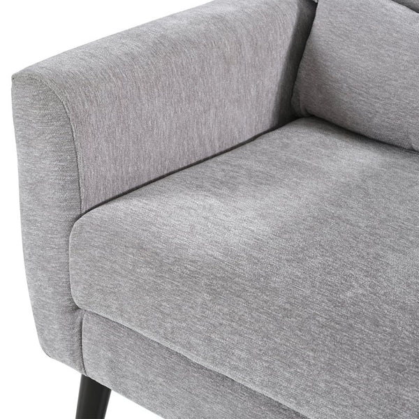 English Elm Modern Accent Chair with Ergonomic Chenille Upholstery, Padded Foam Seat and Solid Wood Legs, Stylish Lounge Seating for Living Room Bedroom Reading Nook Grey W1028P162720