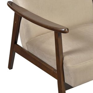 English Elm Mid-Century solid wood frame accent chair with textured fabric upholstery, walnut finish and plush foam cushioning Light Brown 33 L x 26 W x 15.5 H B011P256601