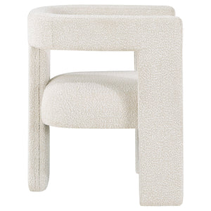 English Elm Verda Boucle Accent Chair Sculptural Curved Back Three Leg Base for Modern Interiors B062P451677