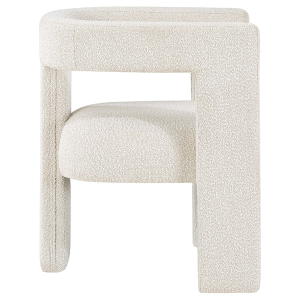 English Elm Verda Boucle Accent Chair Sculptural Curved Back Three Leg Base for Modern Interiors B062P451677