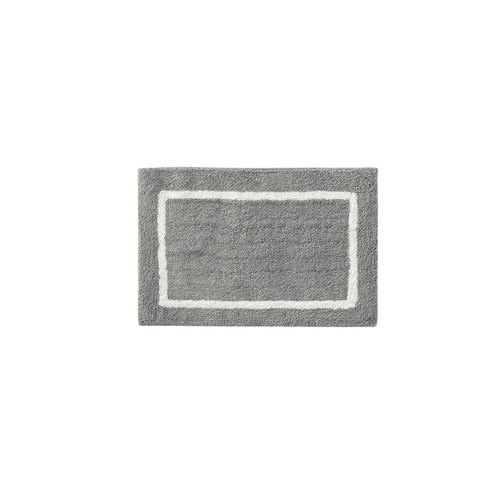 JLA Home Madison Park - Reversible plush high-pile microfiber bath rug, OEKO-TEX certified, machine washable, dual-pattern comfort Grey MP72-5665