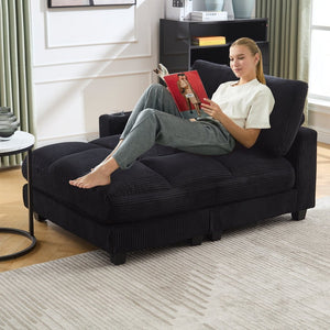 English Elm United Cozy Cloud Sleeper Sofa Bed - Versatile Chaise Lounge With Usb, Cup Holders & Storage Solutions W1568S00166-GIGA