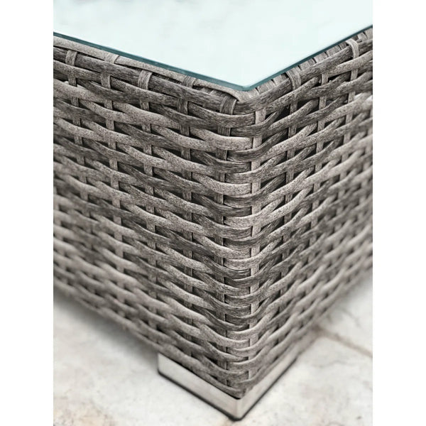 English Elm Fully Assembled Outdoor Sofa Set – 8-Piece Curved Sectional With Cushions For Stylish Comfort B120S00146