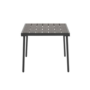 English Elm Christopher Knight Home® - 4-Pieces Outdoor Metal Patio Furniture Set with Deep-Seat Cushions, Teslin Rope, Wood-Look Tabletop, Rust-Resistant Frame Grey N780P2540701G