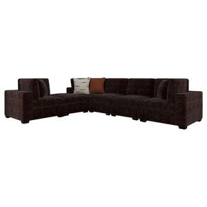 English Elm Murtagh Six Piece Modular Sectional Soft Fabric Lounge Sofa with Tapered Wooden Legs B062S01582