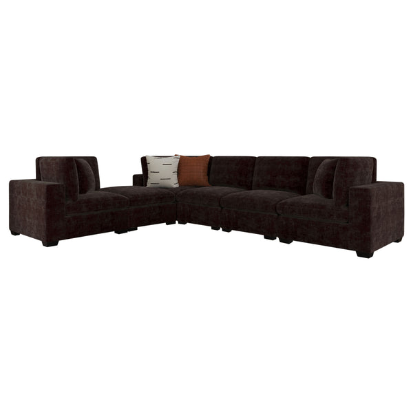 English Elm Murtagh Six Piece Modular Sectional Soft Fabric Lounge Sofa with Tapered Wooden Legs B062S01582