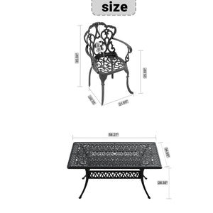 English Elm 7-Piece Cast Aluminum Patio Dining Set With Off-White Cushions For Comfort & Style Outdoors W1710S00090