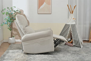 English Elm 360° Swivel Rocker Recliner Chair with Pull-Ring Recline, 360° Swivel, Rocking Comfort for Living Spaces Gray W1028S00049