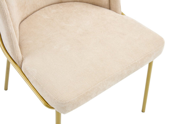 English Elm Set Set Of 2 Stylish Beige Dining Chairs With Brown Legs For Modern Comfort And Elegance In Your Home W370P193935-GIGA