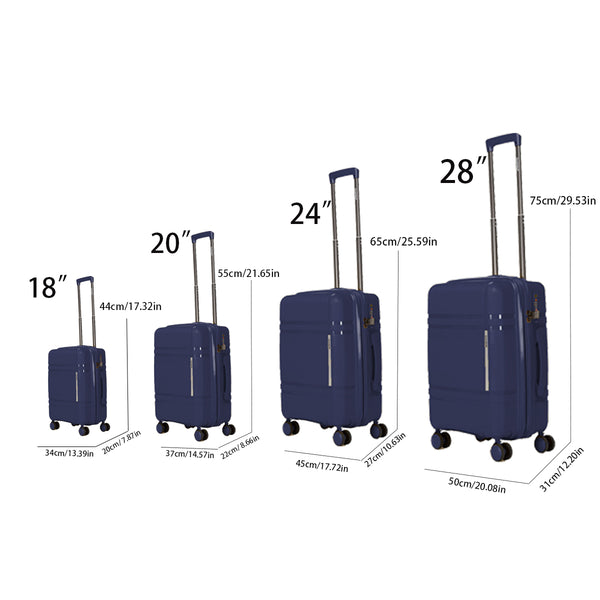 English Elm 6-piece Hard Shell Spinner Luggage Set Expandable Polypropylene with Combo Lock Blue T3292P328874