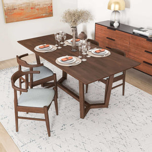 English Elm Ashcroft Furniture - Marina Solid Wood Dining Set With 4 Chairs - Stylish Oak Finish For Cozy Family Meals & Gatherings B183S00173
