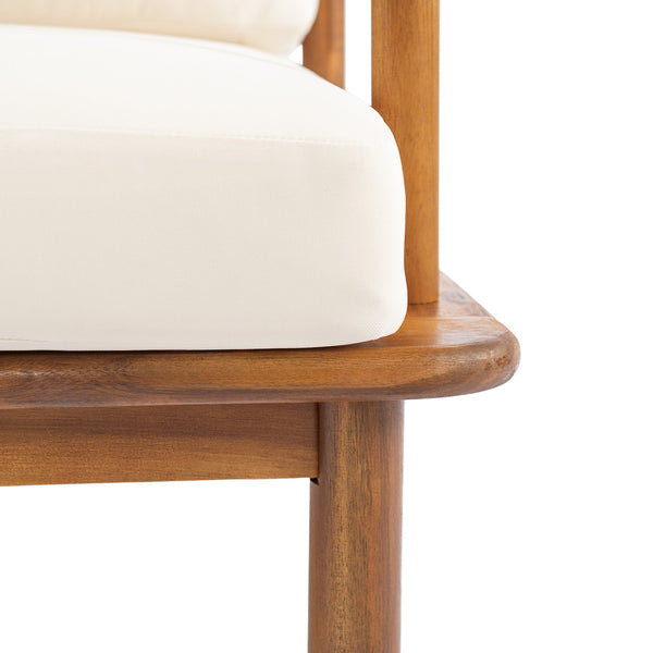 English Elm Canape Solid Acacia Outdoor Club Chair with Thick Cushion and Artisan Carved Arms N773P361057T