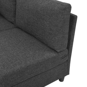 English Elm Modern Configurable Sectional Sofa Foil Fabric Low Profile Living Room Seating Dark Grey W5568S00050