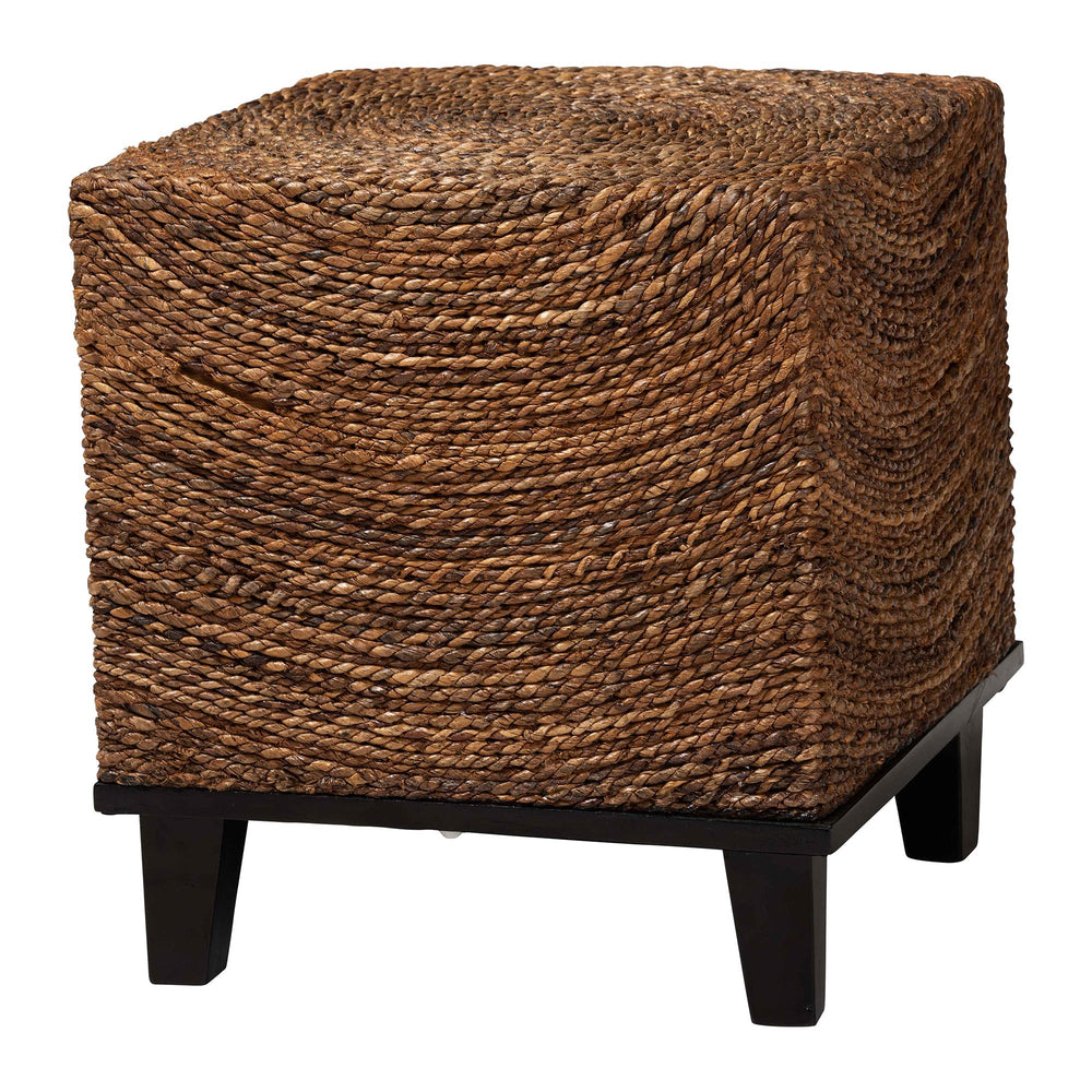 English Elm Bohemian Handwoven Rattan Console Table with Scalloped Base for Entryway or Living Room B2750P467752