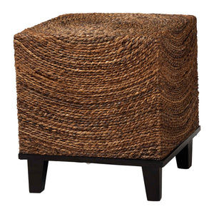 English Elm Bohemian Handwoven Rattan Console Table with Scalloped Base for Entryway or Living Room B2750P467752