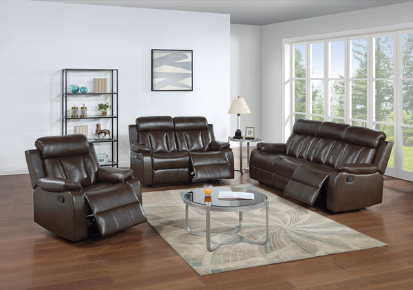 English Elm Recliner Manual Motion Loveseat with USB Ports, Gel Leatherette, Plush Pillow Arms & Vertical Stitching B089P240474