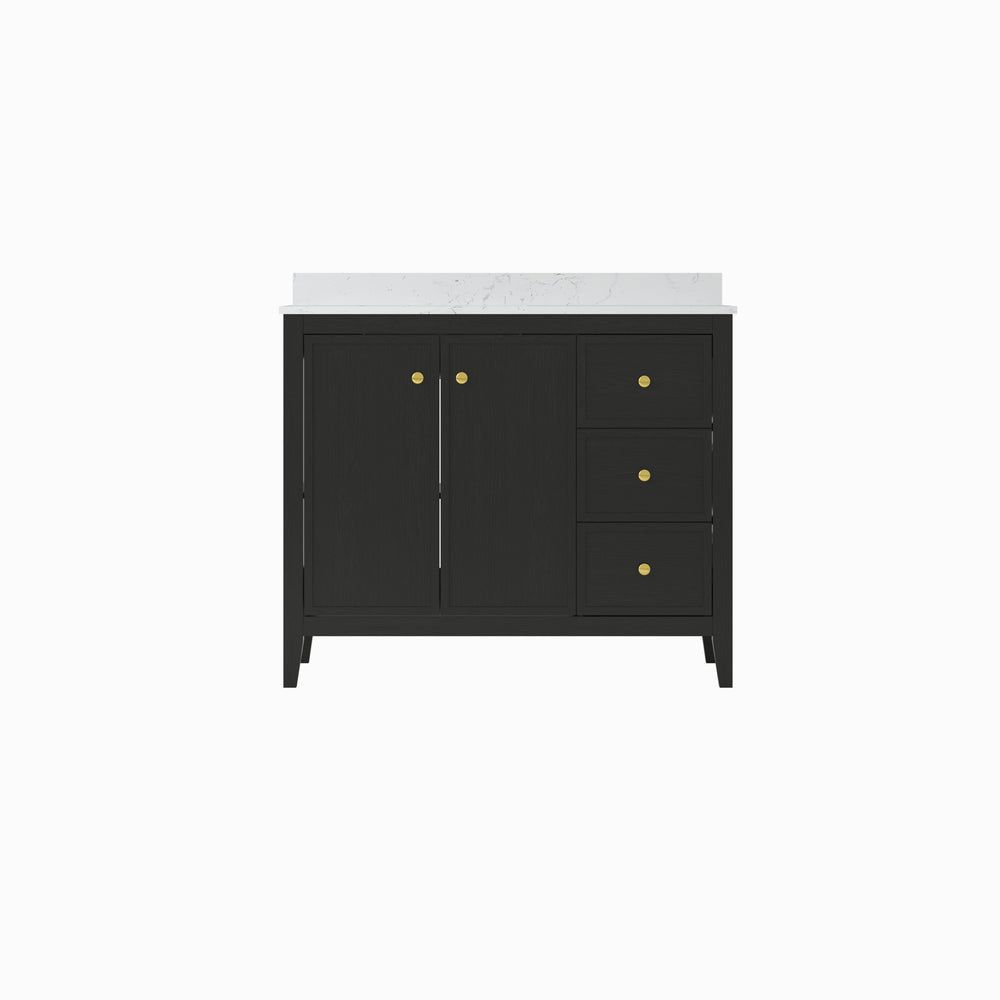 English Elm 24" Freestanding Bathroom Vanity with Countertop Soft Close Storage Melamine Cabinet T3785P442256