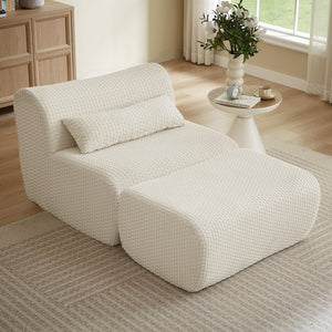 English Elm Loveseat Corduroy Cloud Couch Modular Boneless Design for Relaxed Living Spaces Cream W2339P461296