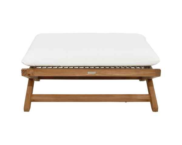 Sunpan Bari Outdoor Stool - Stylish Teak & Aluminum Design for Modern Patios and Relaxing Spaces Natural / Stinson White