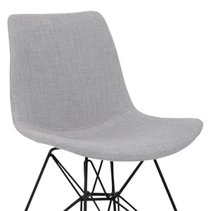 English Elm Palmetto High-back Upholstered Dining Chair Gray Woven Fabric with Powder-coated Frame B2736P464884