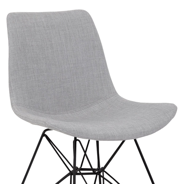 English Elm Palmetto High-back Upholstered Dining Chair Gray Woven Fabric with Powder-coated Frame B2736P464884