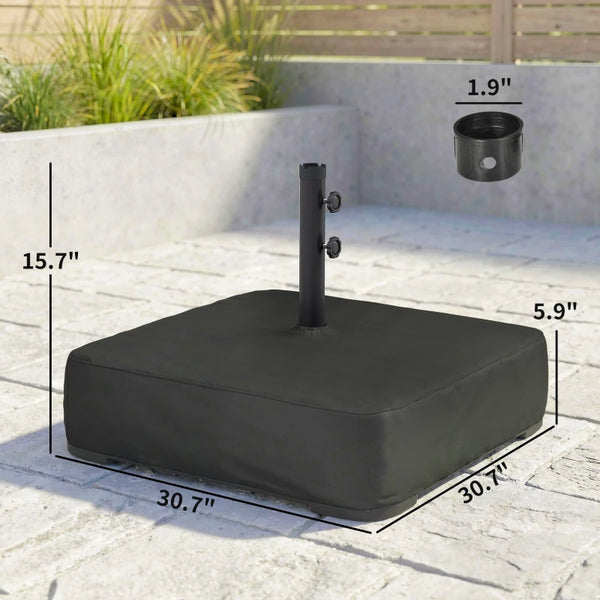 English Elm Patio Umbrella Base Fillable Sandbag Cross Frame Stand with Oxford Fabric Cover T3971P475951